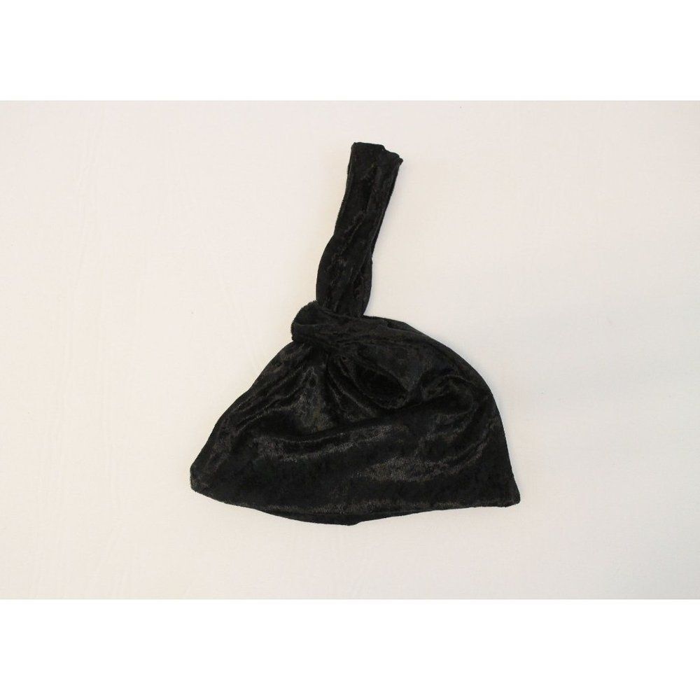 Black Crushed Velvet Japanese Knot Bag